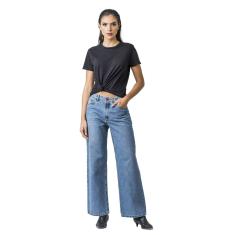 Imagem de Calça Wide Leg Disparate Feminina Jeans Conforto Estilo Leve 