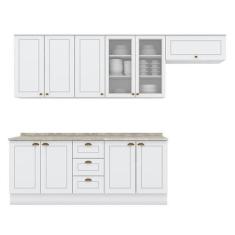 Imagem de Cozinha Modulada Americana 6 Peças Branco Hp Com Tampo Calcare  Henn