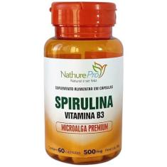 Imagem de Spirulina Vitamina B3 Microalga Premium 60 Cápsulas 500mg