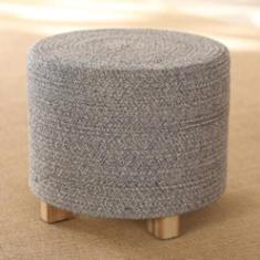 Imagem de Banqueta para pés otomanos Banqueta para pés de fio de algodão Banquetas redondas para troca de sapatos Banquetas para troca de sapatos Otomanos para o quarto Pufes para sala de estar, juta,