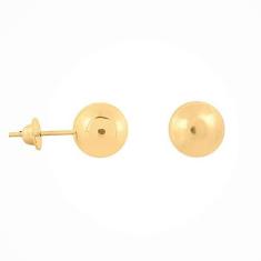 Imagem de Brinco De Ouro 18k 750 Bola Bolinha Adulto 7mm