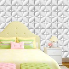 Imagem de Papel De Parede 3D Quadrado Flor Geometrico Adesivo Sala