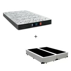 Imagem de Cama Box King - Tecido Sintético Branco com Colchão Extra Firme D28-Suporta 80Kg