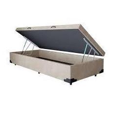 Imagem de Cama Box Baú Solteiro Suede Bege - 39X88x188 - Lordcolchoes