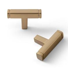 Imagem de Goo-Ki Puxadores de armário de cozinha bronze champanhe, pacote com 6 maçanetas de gaveta de liga de zinco, puxadores de cômoda com orifício único, maçanetas de gaveta de bronze champanhe para gavetas