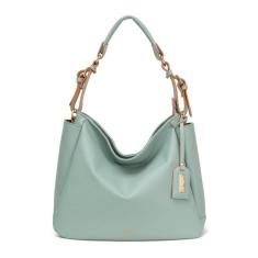 Imagem de BOLSA FEMININA EM COURO TIRACOLO VERDE TIFFANY COM LARANJA "BIANCA CASTRO"-Feminino