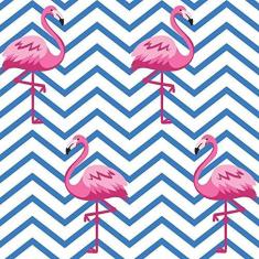 Imagem de Papel de Parede Chevron Flamingo