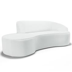 Imagem de Sofá Living 4 Lugares 300cm Braço Direito Mozart D06 Sintético Branco - Mpozenato