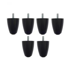 Imagem de Kit Com 6 Pés Para Cama Box Baú P70 Rosca 5-16 Preto