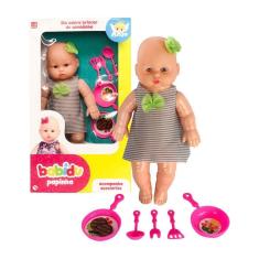 Imagem de Boneca De Brinquedo Babidu Papinha com Acessórios de Cozinha