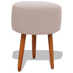 Imagem de Puff Banqueta Decorativo Redondo Para Sala Pé Palito 50 Cm Altura Porcelana Eli Móveis