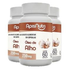 Imagem de Kit 3 Óleo De Alho Apisnutri 60 Cápsulas