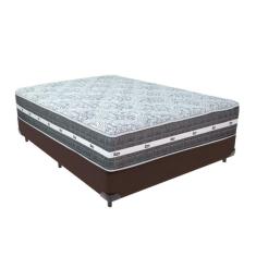 Imagem de Cama Box Marrom E Colchão Black Graphite Molas Ensacadas Casal 138x188x32 Anjos