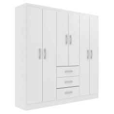 Imagem de Guarda-Roupa Casal Sevilha 6 PT 2 GV Branco - Evidência