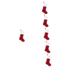 Imagem de ifundom 6 Peças Meia De Natal Com Lantejoulas Enfeite De Suspensão De Natal Decoração De Lareira De Natal Meias De Natal Feitas À Mão Meias De Pelúcia De Natal Porta Doces De Natal Bolsa
