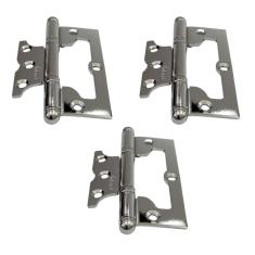 Imagem de 03 Dobradiça Porta Sobrepor Sem Rebaixo Aço Cromado