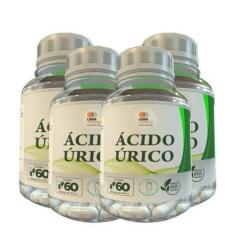 Imagem de Ácido Úrico - 60 Cáps 500Mg Kit Com 4 Potes - Lider Vendas