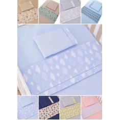 Imagem de Jogo De Lençol De Baixo E Cima Chiqueirinho Ponto Palito 3 Peças Fronh