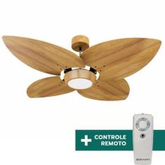 Imagem de Ventilador De Teto Com Controle Remoto Natuvent Dahlia Led 4 Pás Madei