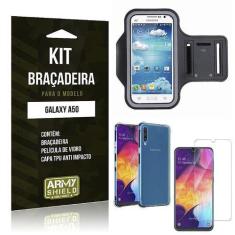 Imagem de Kit Braçadeira Galaxy A50 Braçadeira + Capinha Anti Impacto + Película