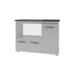 Imagem de Balcão Gabinete de Cozinha Para Fogão Cooktop 4 bocas e Forno 3 portas