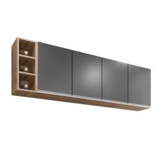 Imagem de Armário Para Cozinha com Nicho Garrafeiro 160cm - Belliv Decor, Freijó