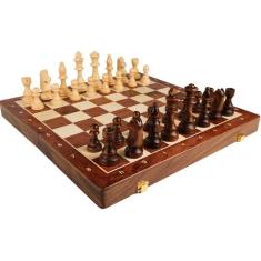 Imagem de Jogo Tabuleiro de Xadrez Classico com Peças em Madeira