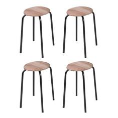 Imagem de CONJUNTO DE 4 BANQUETAS TUBO CRAQUEADO PRETO - CIPLAFE