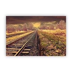 Imagem de Quadro Canvas Desenho Arte Trilho Trem Natureza 60x40cm