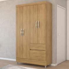 Imagem de Guarda-Roupa Solteiro Londres 4 Portas 2 Gavetas Natural - Panorama Móveis