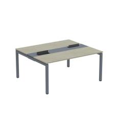 Imagem de Mesa Plataforma Dupla com Pé de Aço para Coworking 160X140/2P PDC16/14/2P Nogueira Casablanca/Grafito