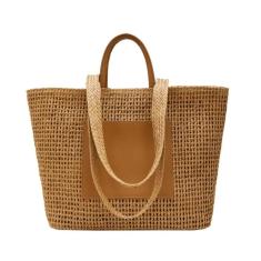 Imagem de Bolsa De Praia Sacola De Palha Fashion Square