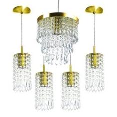 Imagem de Kit 4 Pendentes Clearcrillic + Pendente Manucrillic Gold