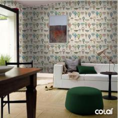 Imagem de Papel De Parede Adesivo Lavável Balões 18M