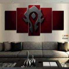 Imagem de Quadros Decorativos World Of Warcraft 63x130mt em Tecido 5 peças