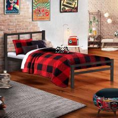 Imagem de Cama Solteiro Retrô Preto 0.78 Jane Jm Móveis