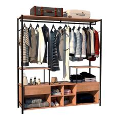 Imagem de Guarda Roupa Casal Modulado Closet Barcelona Preto Demolição Artefamol
