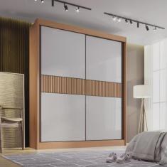 Imagem de Guarda-roupa Mdf Ripado 2 Portas de Correr 3 Gavetas Milos