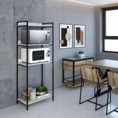 Imagem de Armário Aparador Para Cozinha Estilo Industrial, AÇO/MDF - Lenna Decor