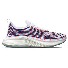 Imagem de APL: Athletic Propulsion Labs Techloom Tênis feminino tirolesa, Branco/azul neblina/vermelho impulso, 35