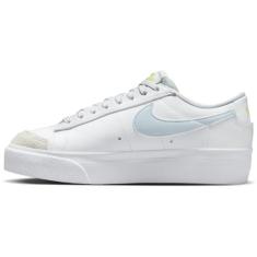 Imagem de Nike Blazer feminino plataforma baixa DJ0292-112 Tênis 'Blue Tint/Lemon-Twist', Branco/Tom Azul/Torção Limão Claro, 40