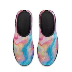 Imagem de GOSTONG Tênis feminino de corrida de malha respirável leve elástico macio tênis de treinamento preto EUA 5,5-11,5, Tie Dye-rosa e azul, 41