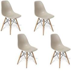 Imagem de Kit 4 Cadeiras Charles Eames Eiffel Wood Design Jantar Fendi