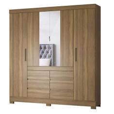 Imagem de Guarda Roupa Casal Cádis 4 Portas Amêndola Com Espelho - Demóbile Amêndola