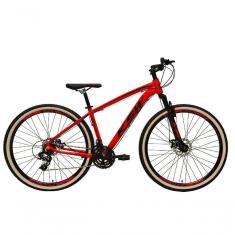 Imagem de Bicicleta Aro 29 Ksw Xlt Alumínio 27v Freio Disco Mecânico Garfo Suspensão Pneu Faixa - Vermelho Tam.17