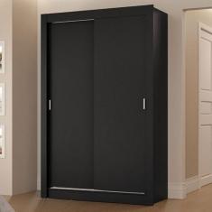 Imagem de Guarda-roupa Solteiro 2 Portas de Correr 2 Gavetas Preto Vivare Madesa