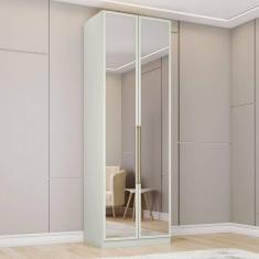 Imagem de Guarda-Roupa Solteiro Modulado Predileto 2 Portas com Espelho Flex Areia - Henn