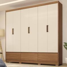 Imagem de Guarda Roupa Casal 6 Portas E 3 Gavetas Himalaia Amêndola Touch-off White