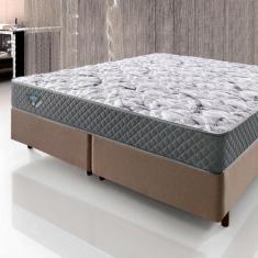 Imagem de Cama Box King Size 193x203 Alpha Marrom com Colchão Mola Ensacada - Ca
