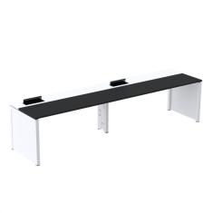 Imagem de Mesa de Plataforma Simples para 2 Pessoas Corporativa 120x792/2p Pscpp120/792/2p Preto/Branco